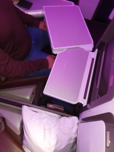 New Virgin Atlantic upper class tray table