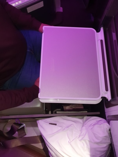 New Virgin Atlantic upper class tray table