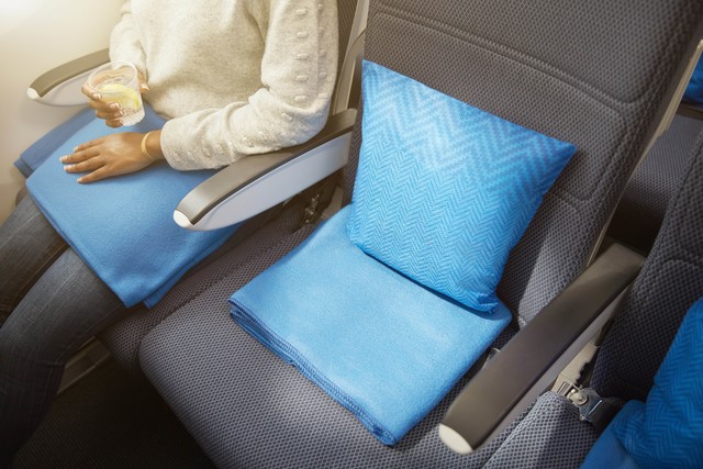 British Airways new conomy cushion blanket