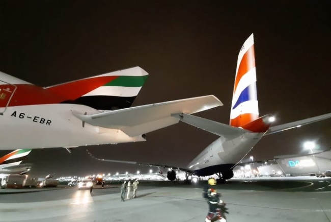 British Airways A350 damaged in Dubai