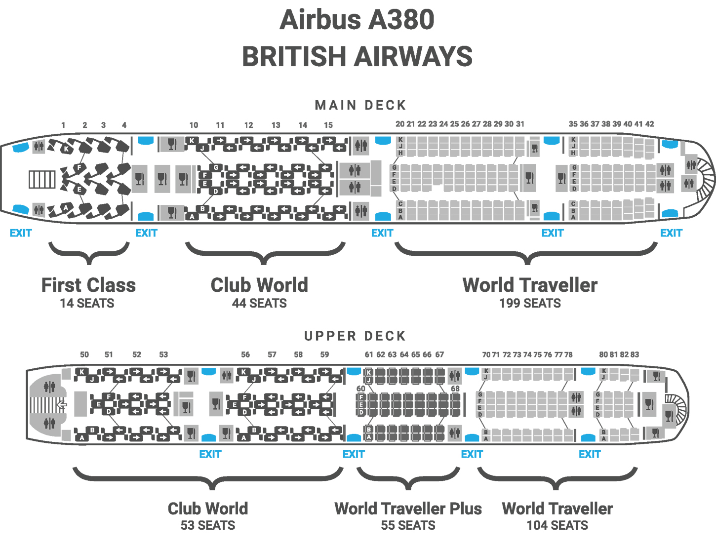 British Airways Airbus A350 Seat Map