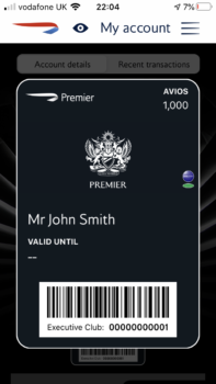 British Airways Premier card