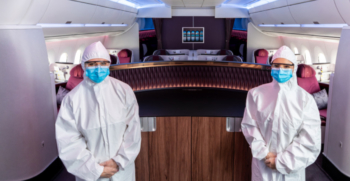 Qatar Airways cabin crew PPE