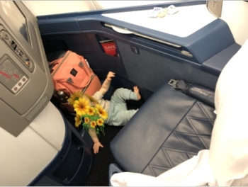 Flying Delta One business class with a baby