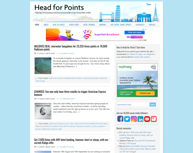 Head for Points old site screenshot