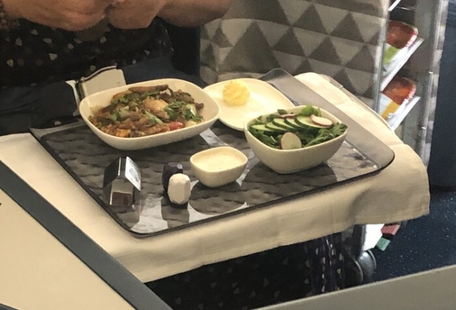 Delta One business class meal