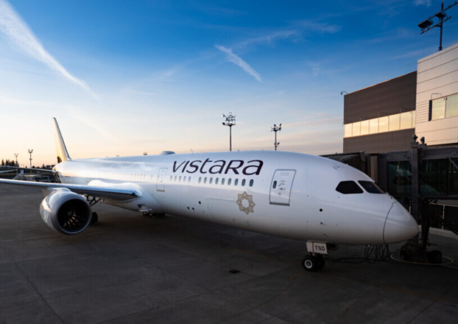 Vistara Delhi to London Boeing 787