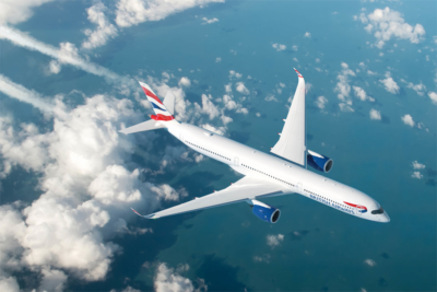 British Airways BA A350 in flight