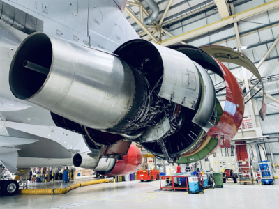 Virgin Atlantic 747 turbofan