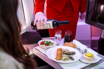 Virgin Atlantic Upper Class meal