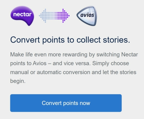 How to convert Nectar points into Avios points