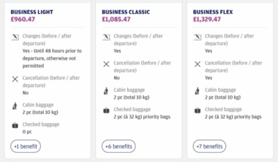 Finnair business light prices