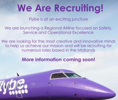 Flybe recruiting for Birmingham base