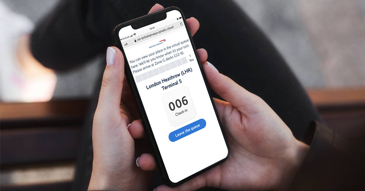 British Airways queueless checkin qmatic