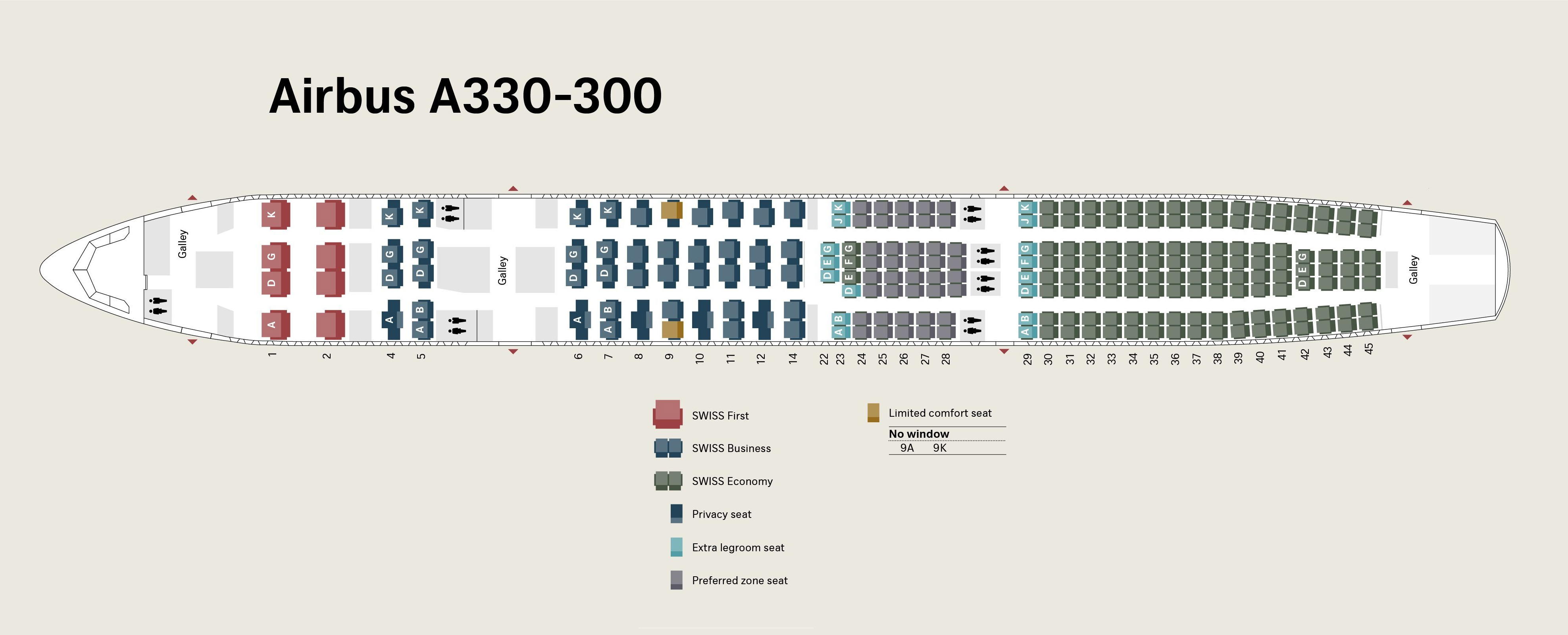 Seatguru Seat Map Swiss Airbus A330 300 333 Seatguru Map Swiss | Hot ...