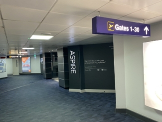Aspire lounge Newcastle corridor