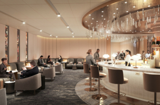 BA AA JFK T8 Champagne bar