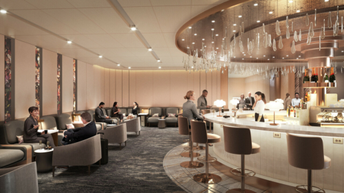 BA AA JFK T8 Champagne bar