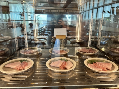 Cathay Pacific Business lounge Heathrow cold cuts