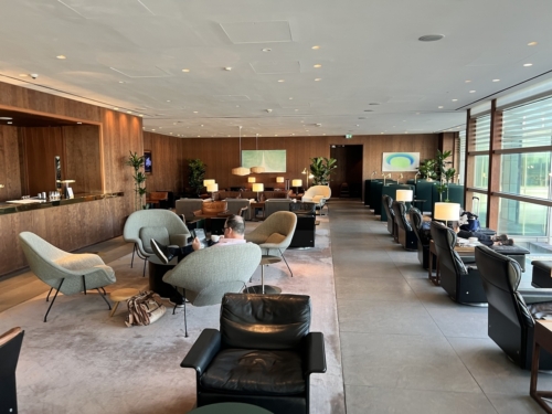 Cathay Pacific Business lounge Heathrow seating