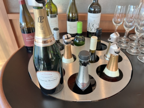 Cathay Pacific First lounge Heathrow champagne