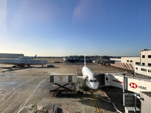 Cathay Pacific First lounge Heathrow views