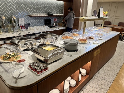 Qantas London Lounge Heathrow T3 buffet