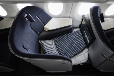 Finnair A350 business class seat bed