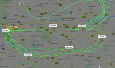 Heathrow go arounds storm eunice