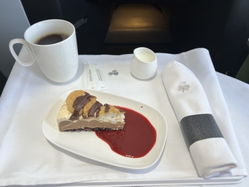 Aer Lingus A330 business class dessert