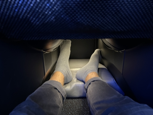 Aer Lingus A330 business class foot cubby hole