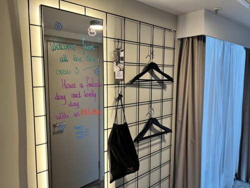 Moxy Manchester City open wardrobe