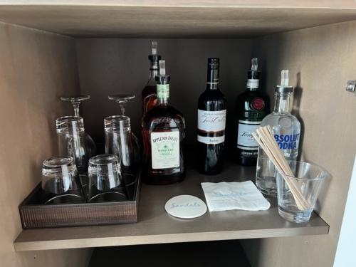 Sandals Royal Barbados mini bar