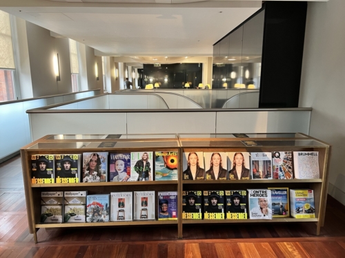 Eurostar Business Premier lounge St Pancras magazine selection