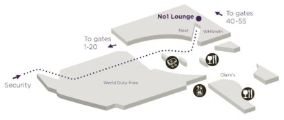 No1 Lounge Birmingham Airport map