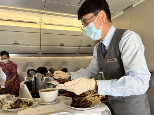 Malaysia Airlines A350 satay trolley