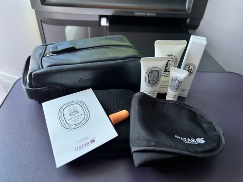 Qatar Airways 787-9 Diptyqe amenity kit