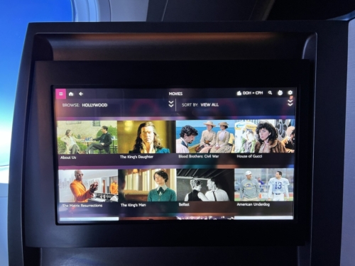 Qatar Airways 787-9 film selection