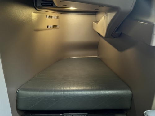 Qatar Airways Qsuite foot cubby