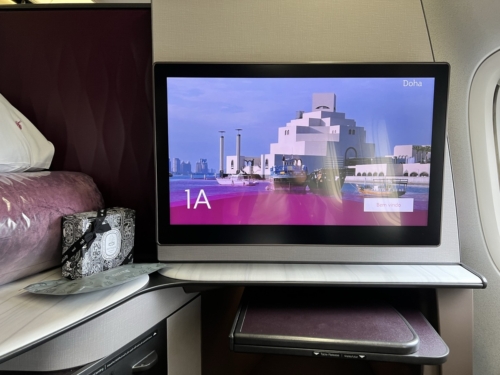 Qatar Airways Qsuite ife screen