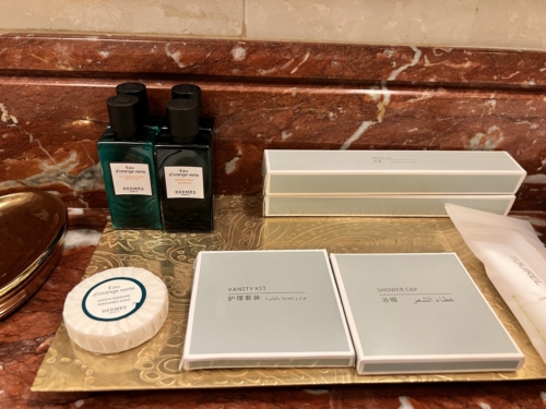 Sheraton Grand Doha Hermes toiletries