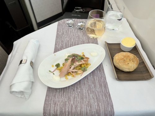 Virgin Atlantic 787 Upper Class salmon starter