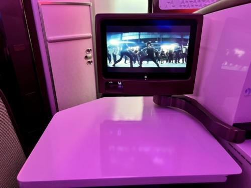 Virgin Atlantic 787 Upper Class table screen