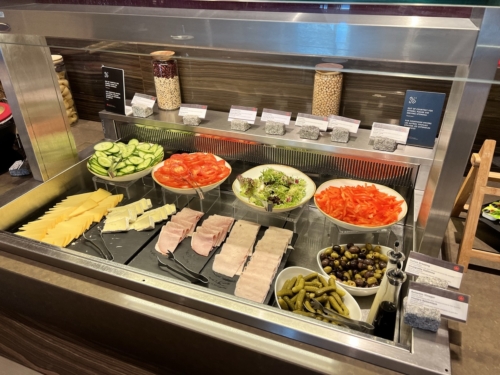 Air Canada Maple Leaf Lounge Heathrow buffet cold cuts