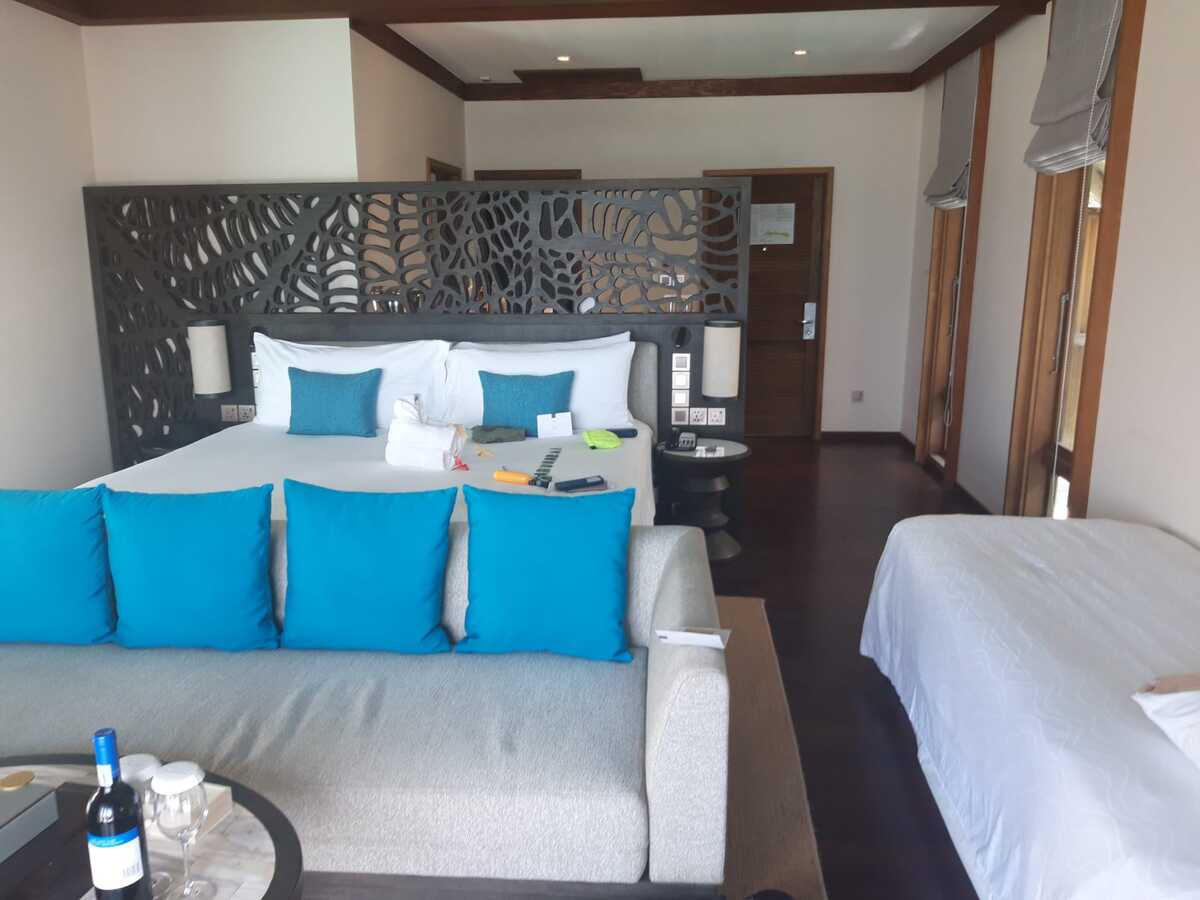 Conrad Maldives Rangali overwater villa bed 2