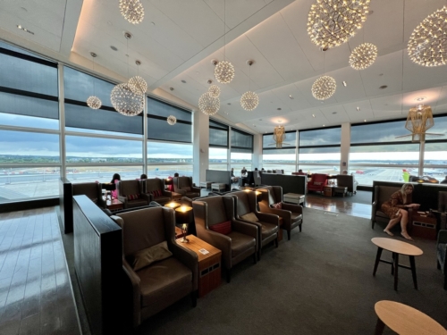 British Airways First Class lounge at London Gatwick's South Terminal seating