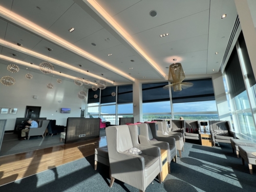 British Airways First Class lounge at London Gatwick's South Terminal seating