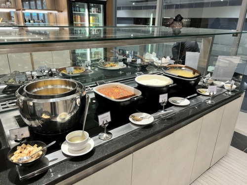 British Airways BA Lounge Johannesburg buffet hot