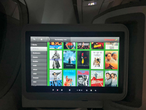 Ethiopian Airlines Cloud 9 A350 inflight entertainment