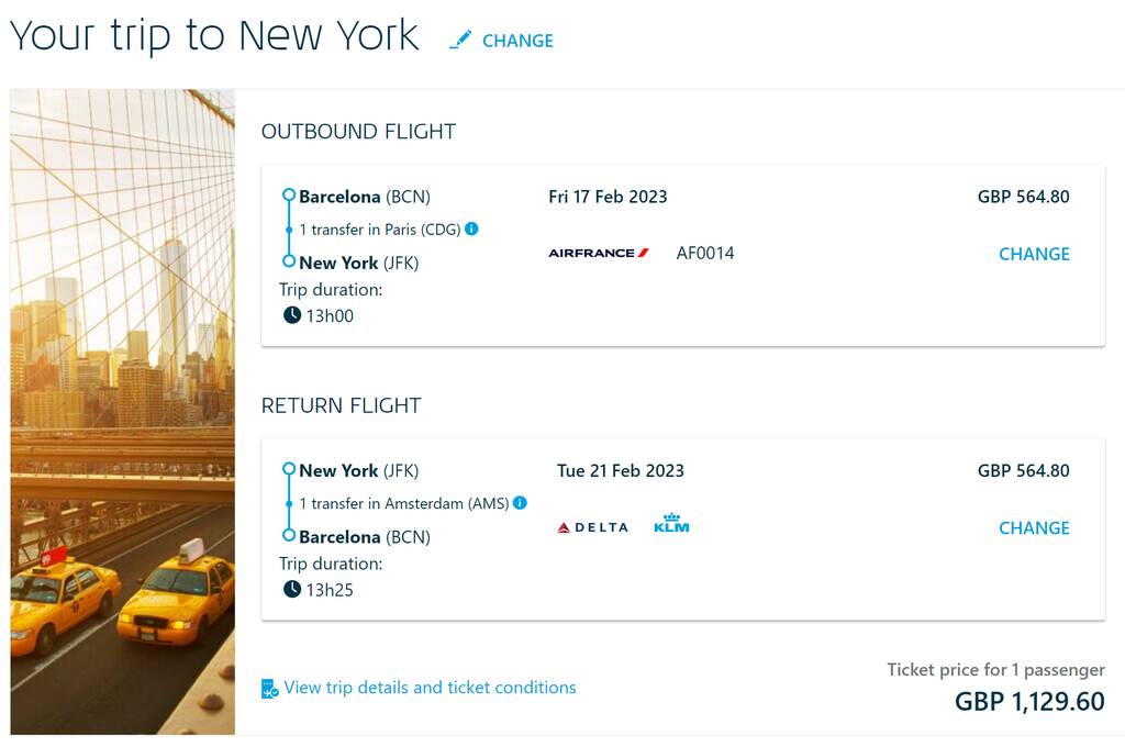 Very cheap Business Class flights from Spain to the USA